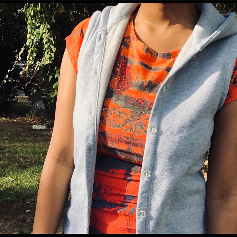 Grey Vest w/Hood